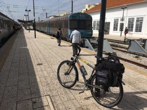 Waiting for the train at Faro station